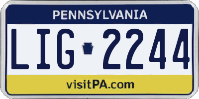 PA license plate LIG2244