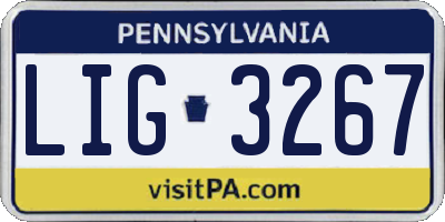 PA license plate LIG3267