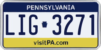 PA license plate LIG3271
