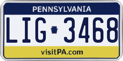 PA license plate LIG3468
