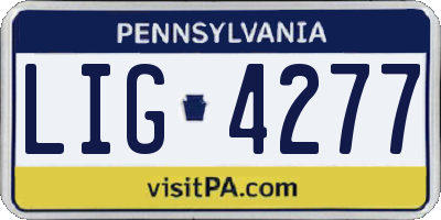 PA license plate LIG4277