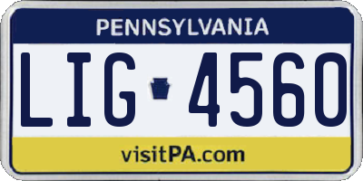 PA license plate LIG4560