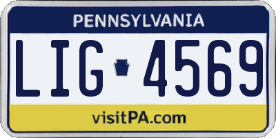 PA license plate LIG4569