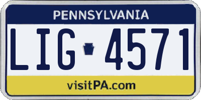 PA license plate LIG4571