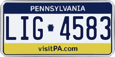 PA license plate LIG4583