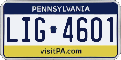 PA license plate LIG4601