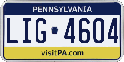 PA license plate LIG4604
