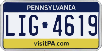 PA license plate LIG4619