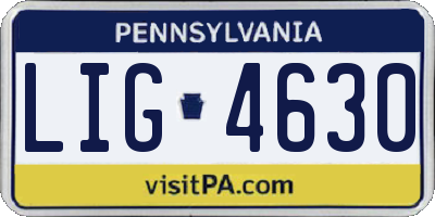 PA license plate LIG4630