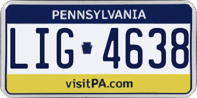 PA license plate LIG4638