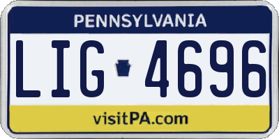 PA license plate LIG4696