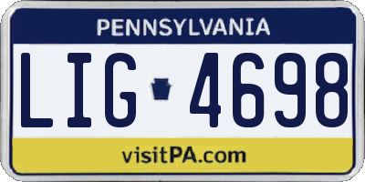 PA license plate LIG4698