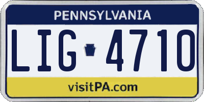 PA license plate LIG4710