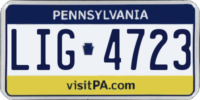 PA license plate LIG4723