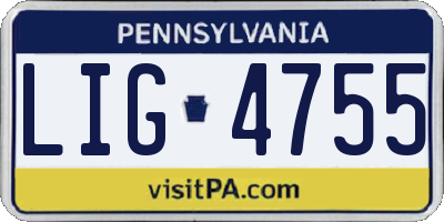 PA license plate LIG4755