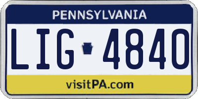 PA license plate LIG4840