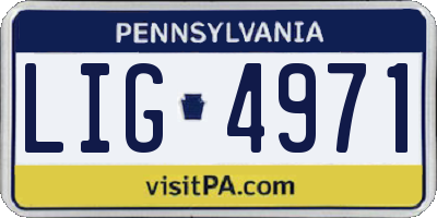 PA license plate LIG4971