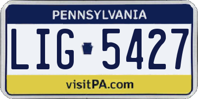 PA license plate LIG5427