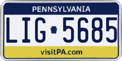 PA license plate LIG5685