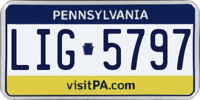PA license plate LIG5797