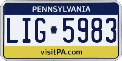 PA license plate LIG5983
