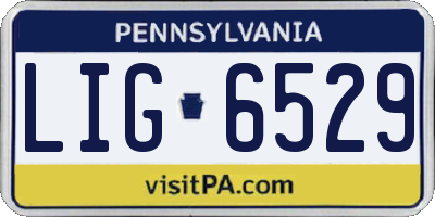 PA license plate LIG6529