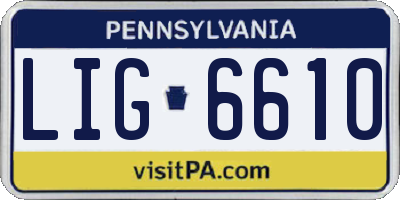 PA license plate LIG6610