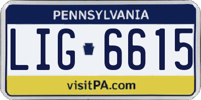 PA license plate LIG6615