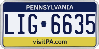 PA license plate LIG6635