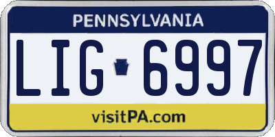 PA license plate LIG6997