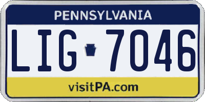 PA license plate LIG7046