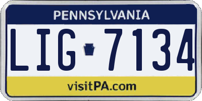 PA license plate LIG7134