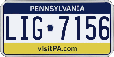PA license plate LIG7156