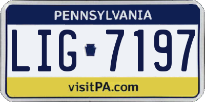 PA license plate LIG7197