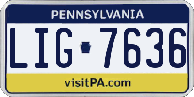 PA license plate LIG7636
