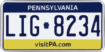 PA license plate LIG8234