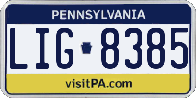 PA license plate LIG8385