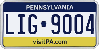 PA license plate LIG9004