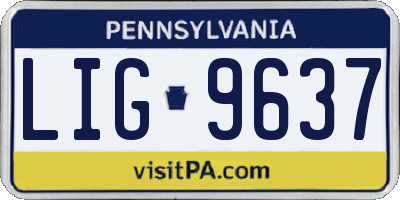 PA license plate LIG9637