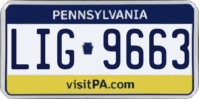 PA license plate LIG9663