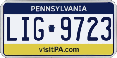 PA license plate LIG9723