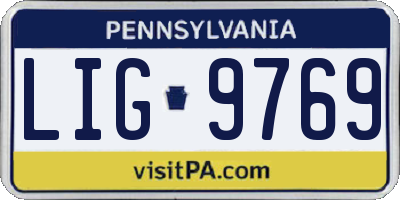 PA license plate LIG9769