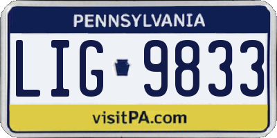 PA license plate LIG9833