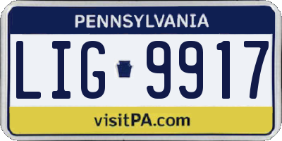 PA license plate LIG9917