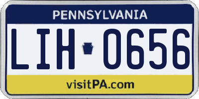 PA license plate LIH0656