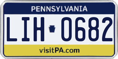 PA license plate LIH0682