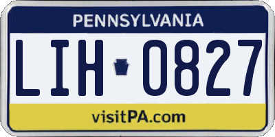 PA license plate LIH0827
