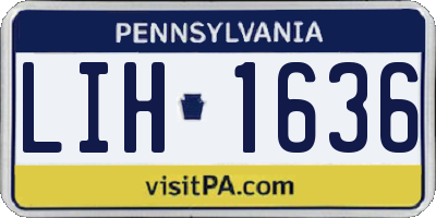 PA license plate LIH1636