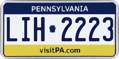 PA license plate LIH2223