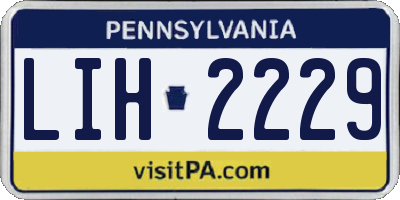 PA license plate LIH2229